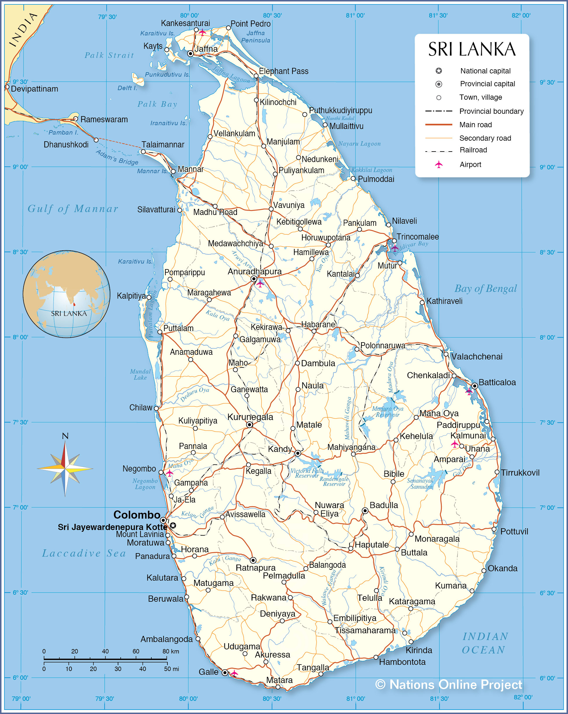 map of sri lanka map
